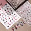Cyansea Halloween Dibujos Animados Corazón Patrón Cruzado Pegatinas para Uñas DIY Simple y Elegante Pegatinas de Uñas con Adhesivo