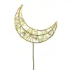 Enfeite de bolo lua e estrela três-dimensional Ferro estrela de cinco pontas Cartão de decoração de bolo de aniversário Bandeira de inserção Acessórios de panificação