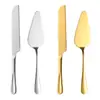 Juego de dos piezas de acero inoxidable transfronterizo para bodas y banquetes: cuchillo para pan, espátula para pastel y pizza, espátula para hornear de mango largo