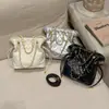 Bolsa de Mão Acolchoada com Corrente Estilo Chanel para Mulheres, Nova Bolsa Saco de Cordão Primavera 2026, Bolsa de Ombro Único Transversal
