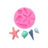 Molde de bolo DIY concha estrela-do-mar molde de silicone silicone líquido molde de bolo de fondant L008