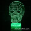 Lámpara de Cabeza de Calavera Luz LED Lámpara de Escritorio 3D Luz Nocturna USB Creativa Proyección Luminosa Regulable Protección Ocular Tipo Táctil