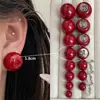 Pendientes Retro de Cuentas de Pan Oversize, Pendientes de Perla Sencillos y Personalizados de Aguja de Plata S925 Exagerados de Gama Alta