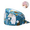 Gorro Quirúrgico Transfronterizo Algodón Color Sólido Correa Estampada Ajustable Unisex para Enfermera de Quirófano Gorro para Odontólogo Oral
