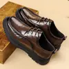 Zapatos de Piel Genuina para Hombre Nuevos Transpirables Formales de Negocios Casuales Antideslizantes Suela Gruesa Piel Suave Zapatos Cómodos Hombre
