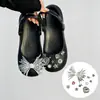 Accesorios para zapatos tipo ballet perforados DIY, accesorios de perlas y pedrería, hebillas de zapato desmontables de alta gama y decoraciones para la superficie del zapato