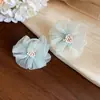 Pendientes de Flor de Gasa Dulce de Colores Aguja de Plata, Pendientes Versátiles Estilo Vacaciones de Verano, Pendientes Elegantes de Lujo Ligero de Alta Gama