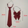Corbata de Lazo Flor de Cuello para Mujer Estilo Japonés Estilo Preppy [Traje de Pluma Mate] Rojo Jk Corbata de Lazo Traje de Marinero
