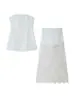Conjunto de Dos Piezas para Mujer de Exportación Transfronteriza Europea y Americana, Nuevo Traje Casual, Top Tubo a la Cintura, Falda de Encaje de Cintura Alta