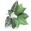 Venta Directa de Fábrica de Plantas Verdes Artificiales, Planta de Filodendro Hoja de Tortuga de 9 Cabezas, Materiales para Paredes de Fondo, Arreglo Floral, Decoración de Interiores y Exteriores