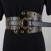 Sello de Cintura Vintage Cinturón Ancho para Mujer Decorativo Combinable Falda Abrigo Traje Negro Marrón Otoño e Invierno Correa con Sentido de Alta Gama