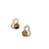 Pendientes de Colgante Calabaza con Piedra Ojo de Tigre Electrochapado en Oro Real de 18K Pendientes Retro Maillard Otoño e Invierno Pendientes Exquisitos Versátiles