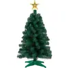 Mini Árvore de Natal Transfronteiriça com Ponteira Dourada em Formato de Estrela de Cinco Pontas, Pequena Decoração de Mesa com Base de Plástico PVC