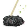 Fregona de cabeza redonda con mango de madera antigua, fregona de algodón, fregona de algodón, propiedad de la limpieza del hogar, fregona absorbente de madera húmeda y seca