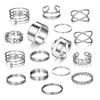 Conjunto de anéis articulados novos e abertos transfronteiriços 16 peças joias de amor design feminino nicho joias geométricas