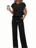 Comercio exterior europeo y americano ropa de mujer transfronteriza, bestseller de Amazon, conjunto casual de dos piezas sin mangas para primavera y otoño con pantalones largos