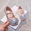 Zapatos Individuales de Cristal de Princesa para Niñas 2025 Verano Nuevo Estilo Zapatos de Moda de Cuero para Niñas Zapatos Individuales para Bebé de Suela Blanda Zapatitos de Cuero