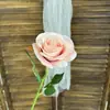 Rosa de Simulación Tallo Único Rosa Redonda Cascada de Flores Pared de Flores Arreglo Floral Flor Artificial Flor de Boda Flor Falsa Fila de Flores en el Suelo