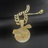 Hip-Hop Europeo y Americano Fresco Colgante de Flamenco Full Diamante Cadena Cubana Personalizada Audaz Moderna Cadena para Cuello Estilo Callejero para Hombre Joyería al por Mayor