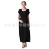 Vestido longo para gestantes, moda europeia e americana, modal, super macio, decote em V, vestido de lactação, comércio exterior, tamanho grande, feminino, cintura elástica