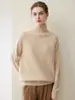 100% Caxemira Pura Outono 2026 Novo Gola Alta Manga Raglã Tricô Feminino Temperamento Estilo Preguiçoso Suéter Quente
