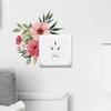 Nuevo fun-kg37 hojas de peonía rosa pegatinas para interruptor decoración del hogar pegatinas de pared al por mayor autoadhesivas