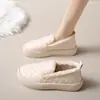2026 Novos Sapatos Femininos Quentes de Pelúcia para Outono e Inverno, Sapatos de Algodão com Forro de Lã, Sapatos para Gestantes, Sapatos Baixos Confortáveis para Calçar e Tirar, Botas de Neve