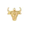 Chapado en Cobre Transfronterizo Oro de 14K Moda Versátil Metal Plegado Cabeza de Toro Estrella de Cinco Puntas Accesorio de Joyería DIY Colgante Collar