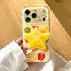 Funda para Teléfono Móvil Estilo Coreano Ins con Lunares y Frutas Tropicales Adecuada para Apple 17Promax Iphone16 Linda 15P con Soporte