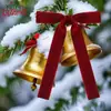Decoración Navideña Transfronteriza Lazo de Boda Listos para Usar Accesorios de Cinturón de Terciopelo Colgante para Árbol de Navidad Colgante de Lazo para Valla