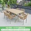 Mesa y Sillas de Jardín Personalizadas Tejidas a Mano Modernas Minimalistas con Marco de Metal Set de Muebles para Balcón Mesa y Sillas de Exterior Sillas de Ratán