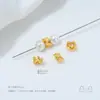 Cobre Plateado que Conserva el Color con Oro Real de 24K Incrustado con Zirconia Patrón de Calabaza Corazón Separadores de Perlas Perlas Cuadradas Turquesa Accesorios Hechos a Mano de Oro Arena