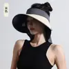 Sombrero de Verano de Ala Ancha Sombrero para el Sol de Mujer Protección UV Anti-ultravioleta Sombrilla para Montar en Bicicleta Sombrero de Sol Enrollable de Mujer Sombrero de Paja Diseño de Protección para el Cuello