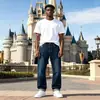 Calças jeans masculinas africanas e europeias, estilo básico versátil, calça jeans masculina reta preta lavada e desgastada