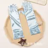 Guantes de Satín para Niños de la Princesa Elsa Blancanieves Snow Sophia Vestido de Rendimiento con Lazo Guantes Largos