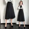 Falda de mujer de longitud media, nuevo estilo otoño 2026, de cintura alta, línea A, dobladillo ancho, falda tipo paraguas para traje OL, falda larga plisada