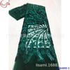 Posicionamiento bordado de lentejuelas malla transparente no elástica encaje europeo y americano cola vestido de novia compuesto flor grande tela brillante