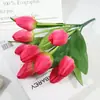9 ramos de tulipanes artificiales para paisajismo, vegetación, arreglos florales, decoración del hogar, bodas y hoteles