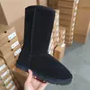 Estoque de fábrica 5815 botas de neve de cano alto couro genuíno pelo grosso botas de algodão femininas inverno quentes botas longas envio de peça única