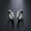 Pendientes de Diamante de Doble Fila Transfronterizos para Hombre, Modernos, a la Moda, de Alta Gama, Estilo Lujo Ligero, Nicho, Hebilla de Oreja Joyería con Diseño Personalizado para Mujer