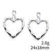 24x 18mm 2.8g Plata Antigua DIY Retro Aleación de Zinc Accesorios para Joyería Martillo Hueco Colgante de Corazón