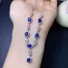 Collar de Zafiro Natural, el Color es Excelente, Cada Piedra es una Pieza de Calidad Premium, Finamente Elaborado con Incrustaciones de Plata S925, el Tamaño de la Piedra Principal es Aproximadamente 4*5