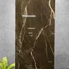Azulejos de Piso de Pedra de Luxo Estilo Francês Preto Minimalista com Padrão de Mármore 60*120 Azulejos Cerâmicos para Hotéis e Supermercados, Azulejos Brilhantes Cor de Café