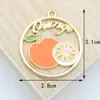Accesorios para joyería diy transfronterizos redondos de marca gota de aceite de fruta grande cereza sandía aleación gota de aceite colgante llavero