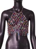AYJ2026 Nuevo Producto Europeo y Americano Amazon AliExpress Top sin Espalda Metálico con Piedras Preciosas Sexy para Discoteca Y20463