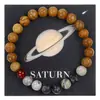 Amazon Pulsera de Piedra de Ocho Planetas para Hombre con Cuentas Piedra Ojo de Tigre Pulsera de Saturno Cielo Estrellado Universo Joyería del Cielo Estrellado