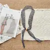 Bufanda Estrecha Larga de Lino de Verano para Mujer, Estilo Japonés, Cinta Artística Vintage para el Día a Día, Accesorio Francés, Pañuelo Pequeño para el Cuello para Mujer