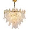 Lustre de luxo pós-moderno todo em cobre para sala de estar, sala de jantar, quarto, lâmpada de villa, lâmpada de designer simples, criativa e com personalidade
