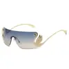 Nuevas Gafas de Sol de Moda de Alta Gama para Hombres, Estilo Sencillo, Artefacto para Fotos en la Playa, Gafas de Sol con Patas de Cisne Dorado para Mujeres