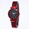 Red social tiembla con reloj para niñas correa magnética con correa de malla de cielo estrellado reloj para mujer microempresa una generación de cabello